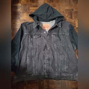 Black Levis Hybrid Hoodie Trucker Jacket 4XL